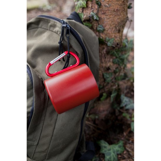 Кружка Voyager 280 мл сталева, з ручкою-карабіном, колір червоний - V1405-05