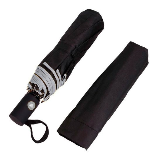 Парасоля складана напівавтоматична Bergamo Sky, колір сріблястий/чорний - 7040007 Парасоля складана напівавтоматична Bergamo Sky, колір сріблястий/чорний - 7040007