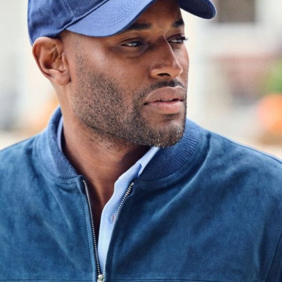 Куртка-бомбер замшева чоловіча James Harvest Heritage, колір темно-синій - 2111045600XXL