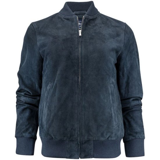 Куртка-бомбер замшева жіноча James Harvest Heritage, колір темно-синій - 2121047600XXL