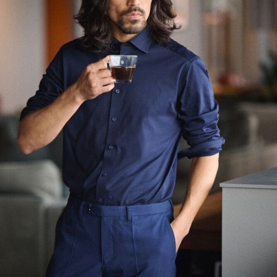 Сорочка чоловіча JH&Frost Indigo Bow 132 Regular Fit, колір темно-синій - 2913201600S