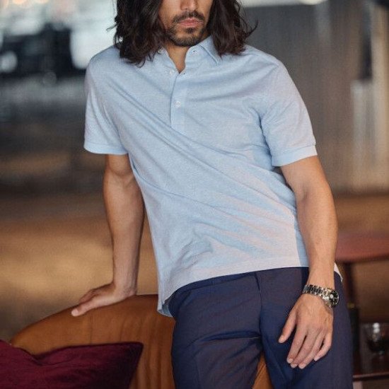 Футболка поло чоловіча JH&Frost Indigo Bow 133 S/S Tailored, колір блакитний - 2913300115S