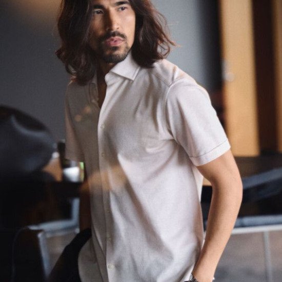 Сорочка чоловіча JH&Frost Indigo Bow 133 S/S Tailored, колір пісочний - 2913311112S