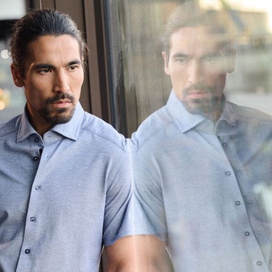 Сорочка чоловіча JH&Frost Indigo Bow 133 S/S Tailored, колір блакитний - 2913311115L