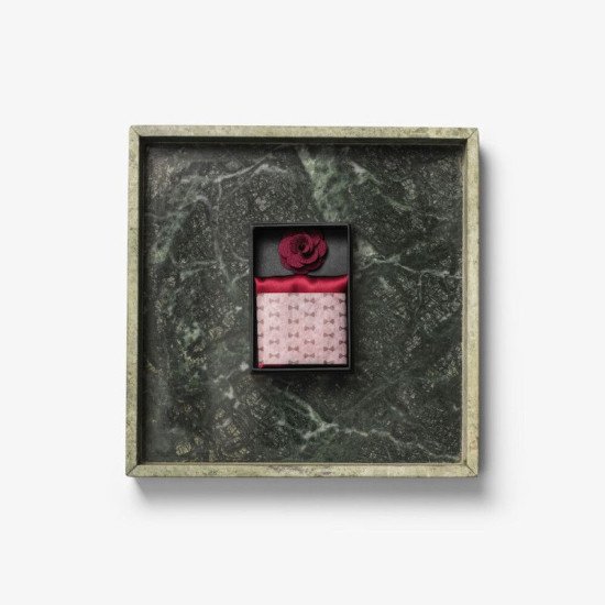 Шарф шовковий та шпилька JH&Frost Hankie & Lapel, колір винний - 2920500490