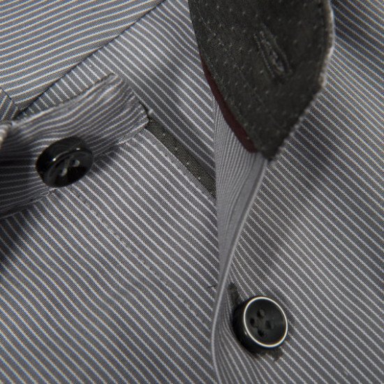 Сорочка чоловіча JH&Frost Red Bow 24 Slim Fit, колір сірий смугастий - 2902402951XS Сорочка чоловіча JH&Frost Red Bow 24 Slim Fit, колір сірий смугастий - 2902402951XS