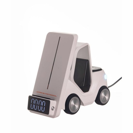 Бездротовий зарядний пристрій TheGeneral DriveCharge 15W з підсвічуванням та годинником, колір білий - 40051619-08