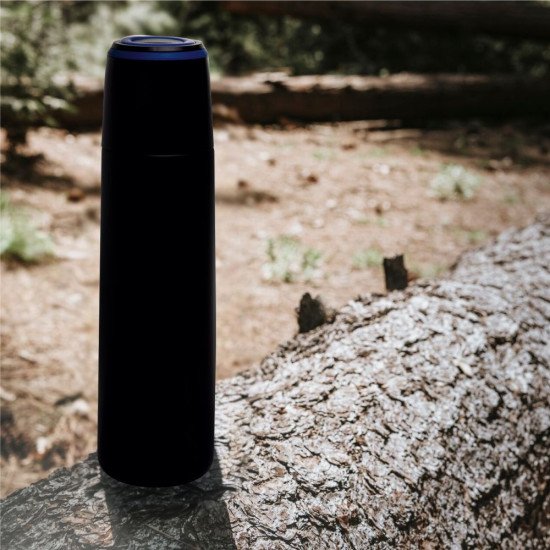 Термос 500 мл сталевий Line Art Fiji, вакуумний, колір чорний/синій - 60032022-03 Термос 500 мл сталевий Line Art Fiji, вакуумний, колір чорний/синій - 60032022-03