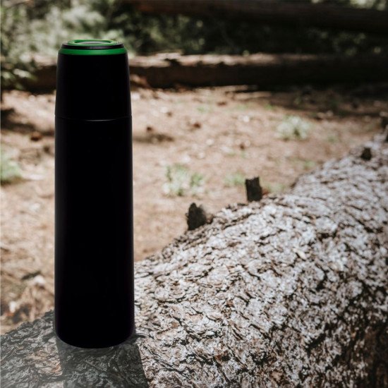 Термос 500 мл сталевий Line Art Fiji, вакуумний, колір чорний/зелений - 60032022-04