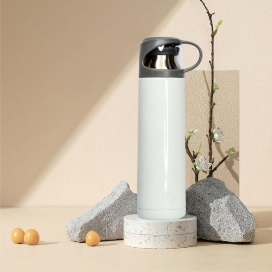 Термос 500 мл сталевий Line Art Borneo, вакуумний, колір білий - 60032122-08 Термос 500 мл сталевий Line Art Borneo, вакуумний, колір білий - 60032122-08