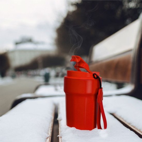 Термокружка 380 мл сталева Line Art Comfy, вакуумна, колір червоний - 60022222-02