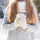 Термокружка 380 мл сталева Line Art Rhodes, вакуумна, колір білий - 60022322-08