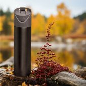 Термопляшка 500 мл сталева Line Art Capri, вакуумна, колір графітовий - 60012522-11