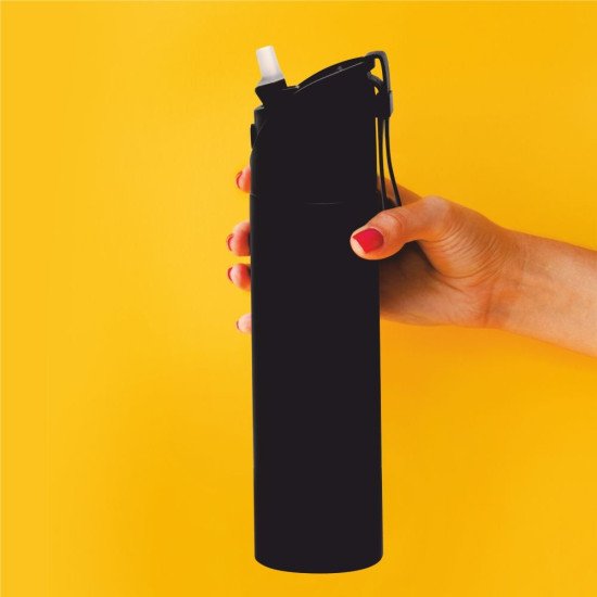 Термопляшка 700 мл сталева Line Art SportAqua, з ремінцем, колір чорний - 60012618-01 Термопляшка 700 мл сталева Line Art SportAqua, з ремінцем, колір чорний - 60012618-01