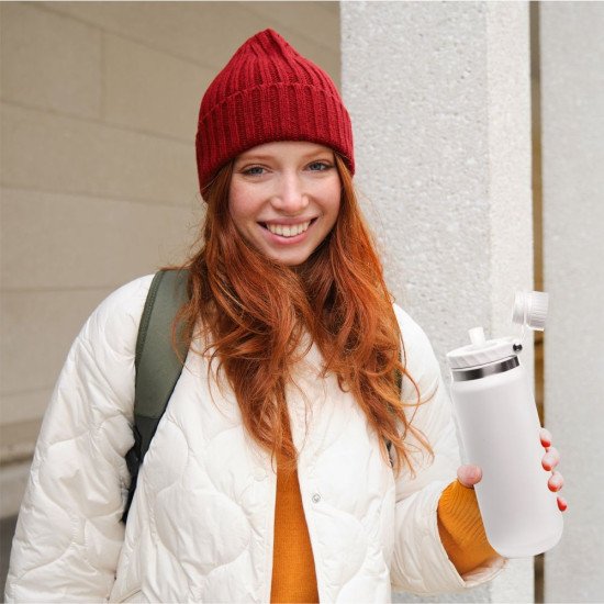 Термопляшка 600 мл сталева Line Art SportSwell, вакуумна, колір білий - 60012822-08