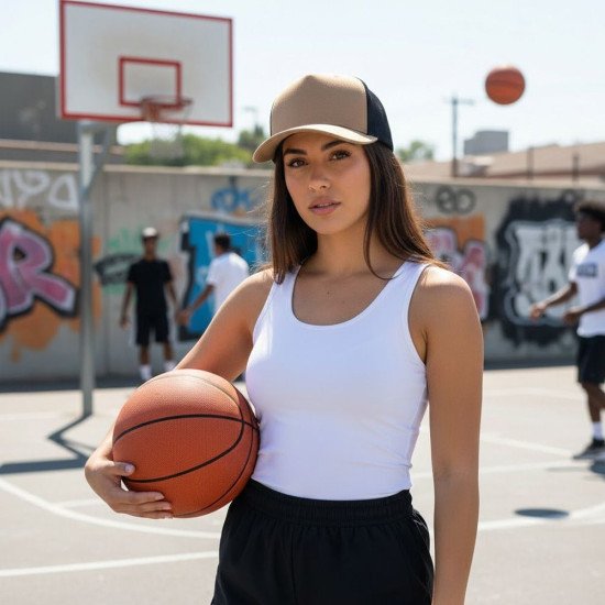 Кепка coFEE Snap curved, колір бежевий/чорний - 2030-17 CO