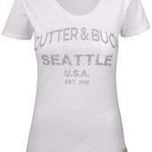 Футболка жіноча Cutter&Buck Pacific City Tee з принтом, колір білий з принтом - 35340195S