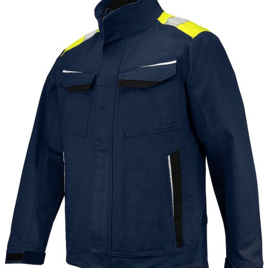 Куртка Projob 5437 зі світловідбиваючими елементами, колір темно-синій/жовтий - 6454375810-4XL