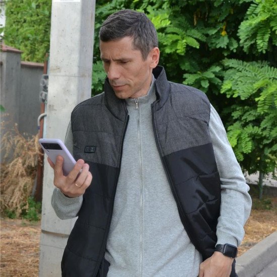 Жилет з підігрівом Thermalli Chatel, колір чорний/сірий - 10100505-01XL Жилет з підігрівом Thermalli Chatel, колір чорний/сірий - 10100505-01XL