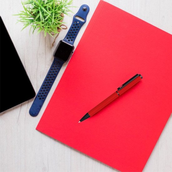 Ручка металева кулькова Bergamo Elbe, колір червоний - 50010622-02