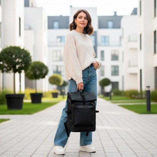 Рюкзак роллтоп Nikibo Trekker, колір чорний - 30011105-01 Рюкзак роллтоп Nikibo Trekker, колір чорний - 30011105-01