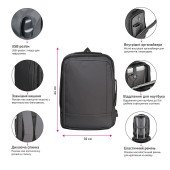 Рюкзак для подорожей Nikibo Horizon, колір чорний - 30012005-01