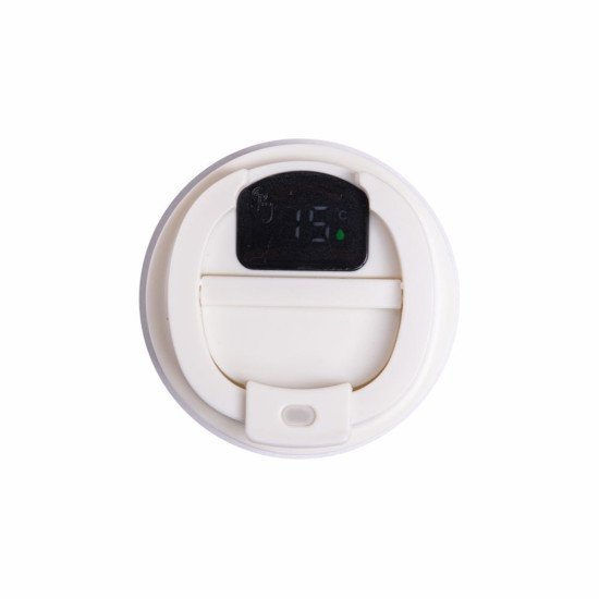 Термокружка 380 мл сталева з LED індикатором Line Art Lima, вакуумна, колір білий - 60023022-08