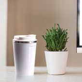 Термокружка 380 мл сталева з LED індикатором Line Art Lima, вакуумна, колір білий - 60023022-08