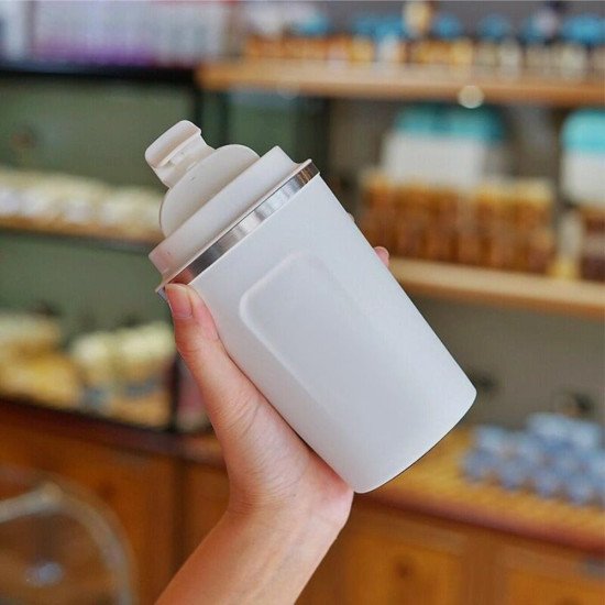 Термокружка 380 мл сталева з LED індикатором Line Art Lima, вакуумна, колір білий - 60023022-08