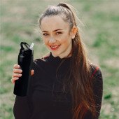 Термопляшка 750 мл сталева Line Art Frontera, колір чорний - 60013322-01 Термопляшка 750 мл сталева Line Art Frontera, колір чорний - 60013322-01