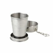 Кухоль складний телескопічний 240 мл сталевий Line Art Nebraska, з карабіном, колір сріблястий - 110053421-77