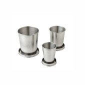 Кухоль складний телескопічний 240 мл сталевий Line Art Nebraska, з карабіном, колір сріблястий - 110053421-77