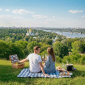 Плед флісовий двосторонній Soft Me Picnic 130х180см, колір темно-синій/білий/чорний - 70030105-44 Плед флісовий двосторонній Soft Me Picnic 130х180см, колір темно-синій/білий/чорний - 70030105-44