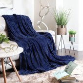 Плед флісовий Soft Me Line 130х180см, колір темно-синій - 70030305-44