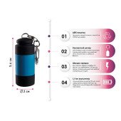 Ліхтарик-брелок акумуляторний TheGeneral Fornax з карабіном, колір чорний/червоний - 100020622-02