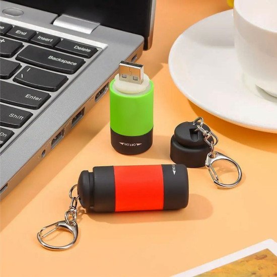 Ліхтарик-брелок акумуляторний TheGeneral Fornax з карабіном, колір чорний/червоний - 100020622-02