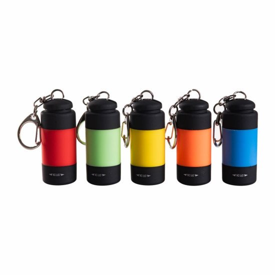 Ліхтарик-брелок акумуляторний TheGeneral Fornax з карабіном, колір чорний/червоний - 100020622-02