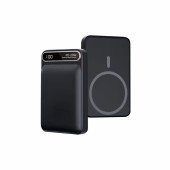 Повербанк 10000 mAh TheGeneral Ampato, бездротова зарядка 15W, цифровий індикатор, колір чорний - 40012619-01