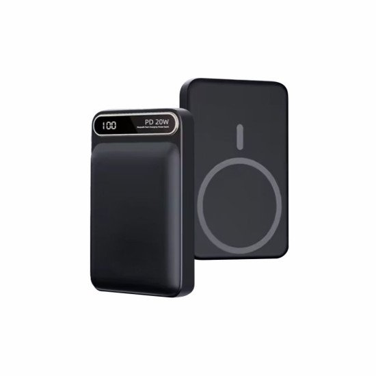 Повербанк 10000 mAh TheGeneral Ampato, бездротова зарядка 15W, цифровий індикатор, колір чорний - 40012619-01