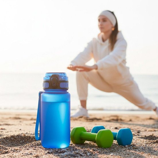 Пляшка для води 600 мл тританова Line Art La Plata, колір синій - 60014118-03