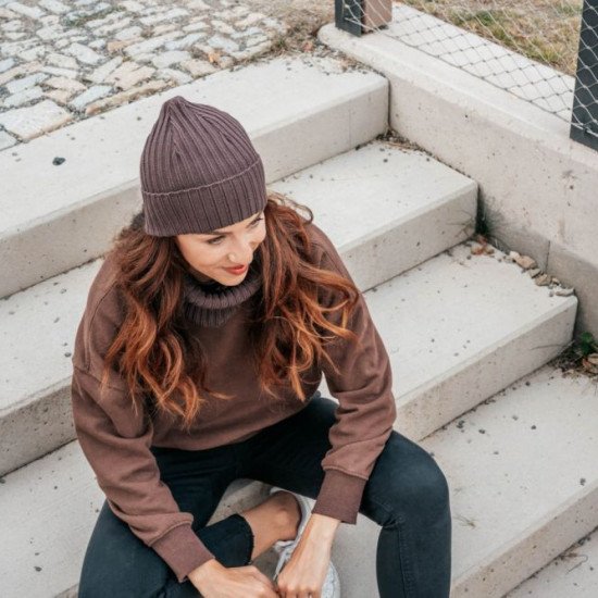 Шапка coFEE Cotton band, колір коричневий - 3063.13 CO