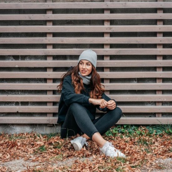 Шапка coFEE Cotton band, колір сірий - 3063.7 CO