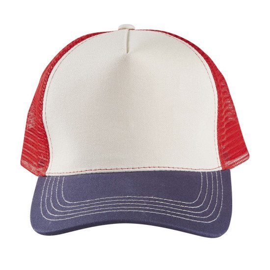 Кепка SOL'S Blink, колір натуральний/джинсовий/червоний - 04451866TUN