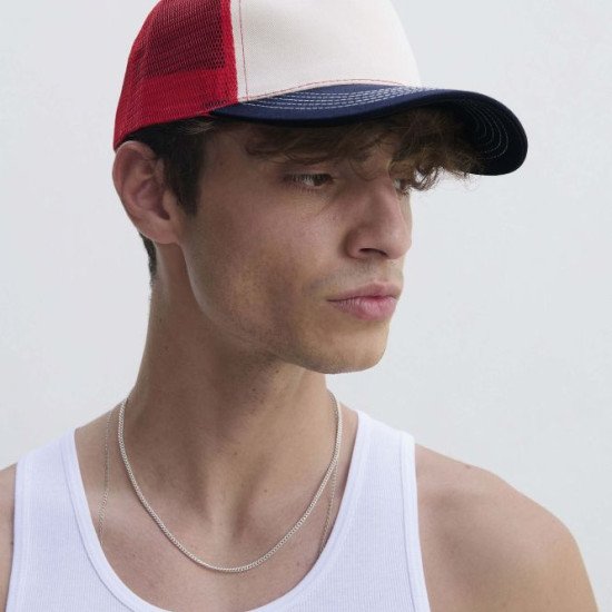 Кепка SOL'S Blink, колір натуральний/джинсовий/червоний - 04451866TUN