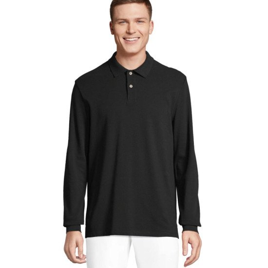 Лонгслів поло SOL’S Pacific LSL, колір чорний - 044413123XL