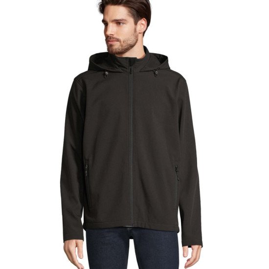 Куртка софтшел чоловіча SOL'S Race Hooded, колір чорний - 044473123XL