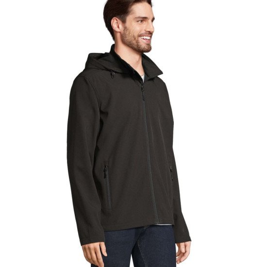 Куртка софтшел чоловіча SOL'S Race Hooded, колір чорний - 044473123XL