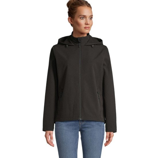 Куртка софтшел жіноча SOL'S Race Hooded, колір чорний - 044483123XL