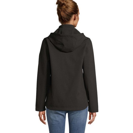 Куртка софтшел жіноча SOL'S Race Hooded, колір чорний - 044483123XL