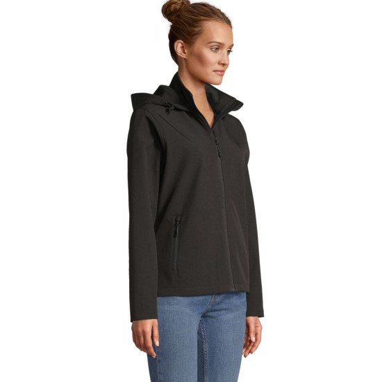 Куртка софтшел жіноча SOL'S Race Hooded, колір чорний - 044483123XL